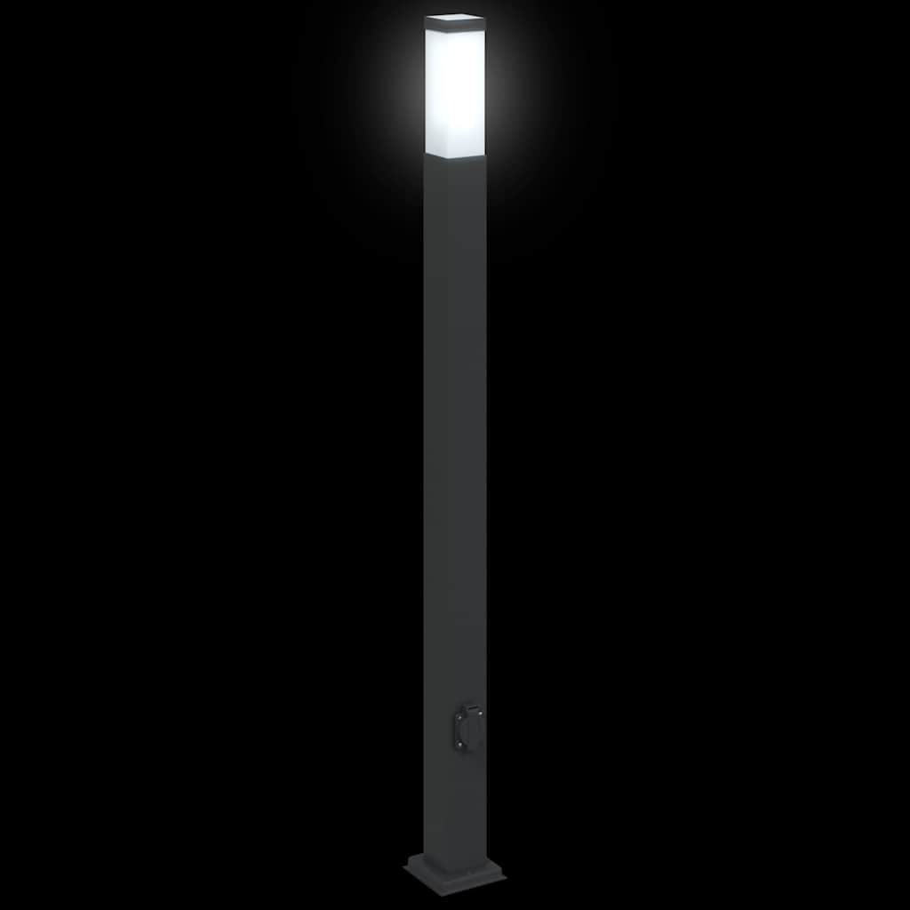 Bollard Light with Outlet 110 cm Black IP44