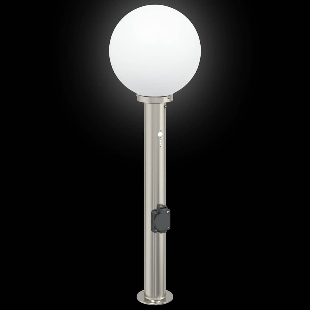 Bollard Light with Sensor&Outlet 80 cm Stainless Steel IP44