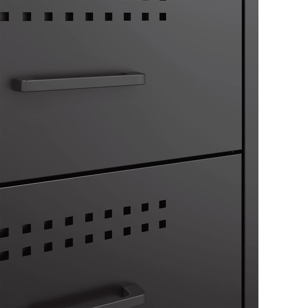 Bedside Cabinets 2 pcs Black 36x39x50,5 cm Steel