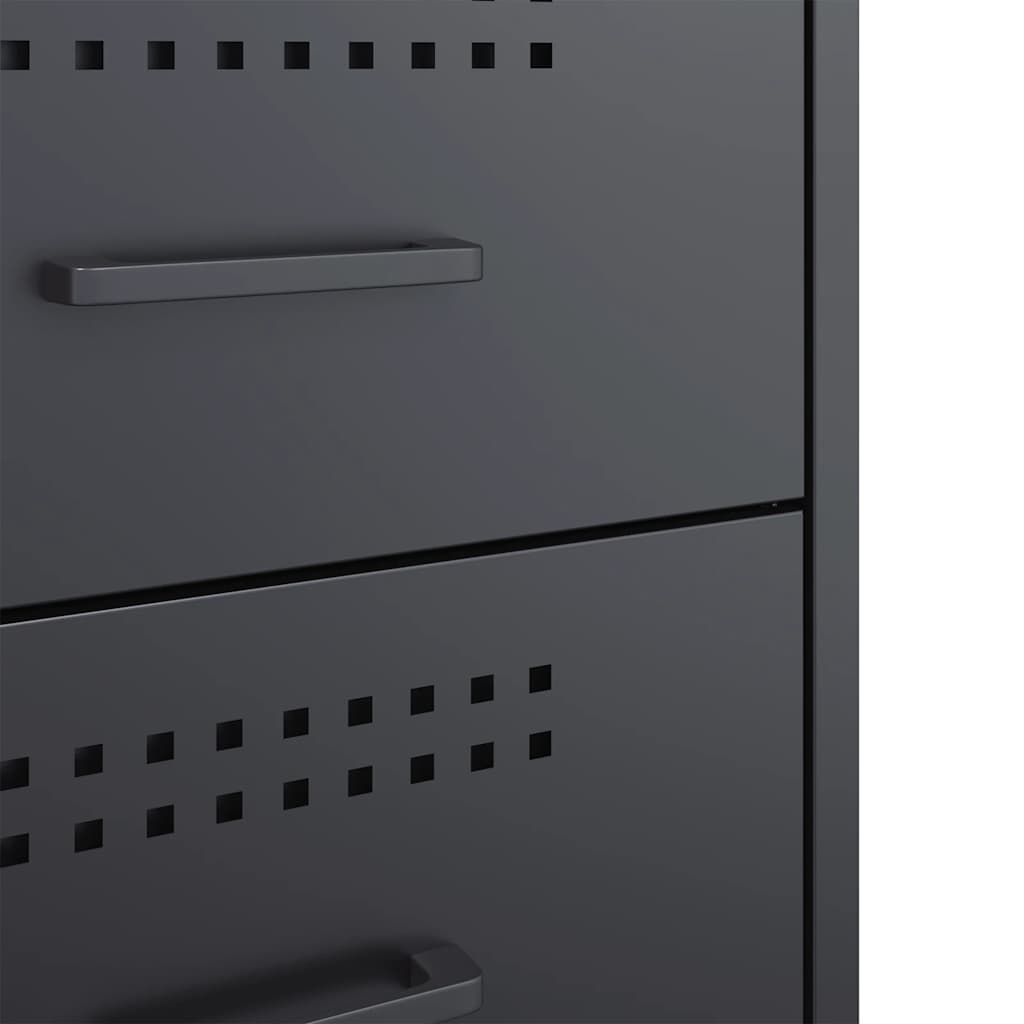 Bedside Cabinets 2 pcs Anthracite 36x39x50,5 cm Steel