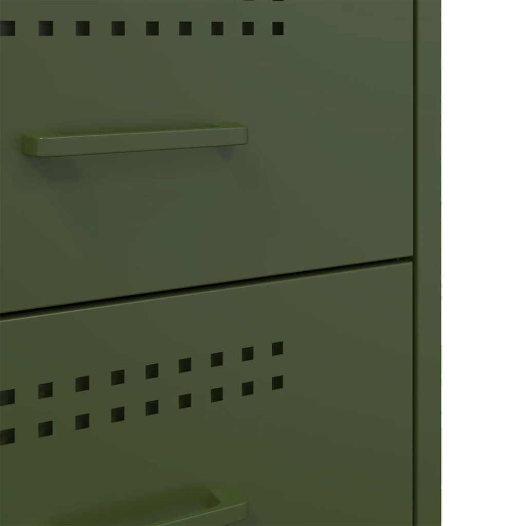 Bedside Cabinets 2 pcs Olive Green 36x39x50,5 cm Steel