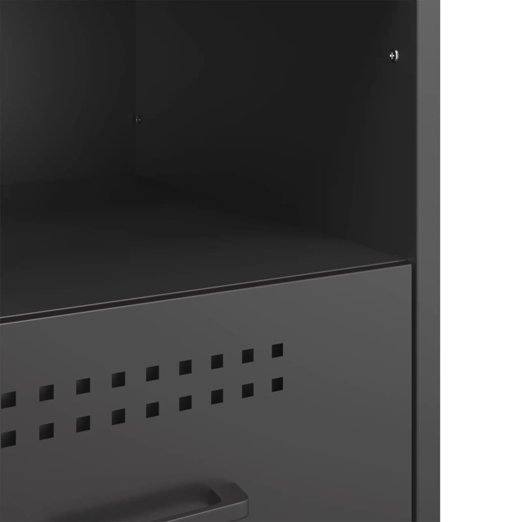 Bedside Cabinets 2 pcs Black 36x39x50,5 cm Steel