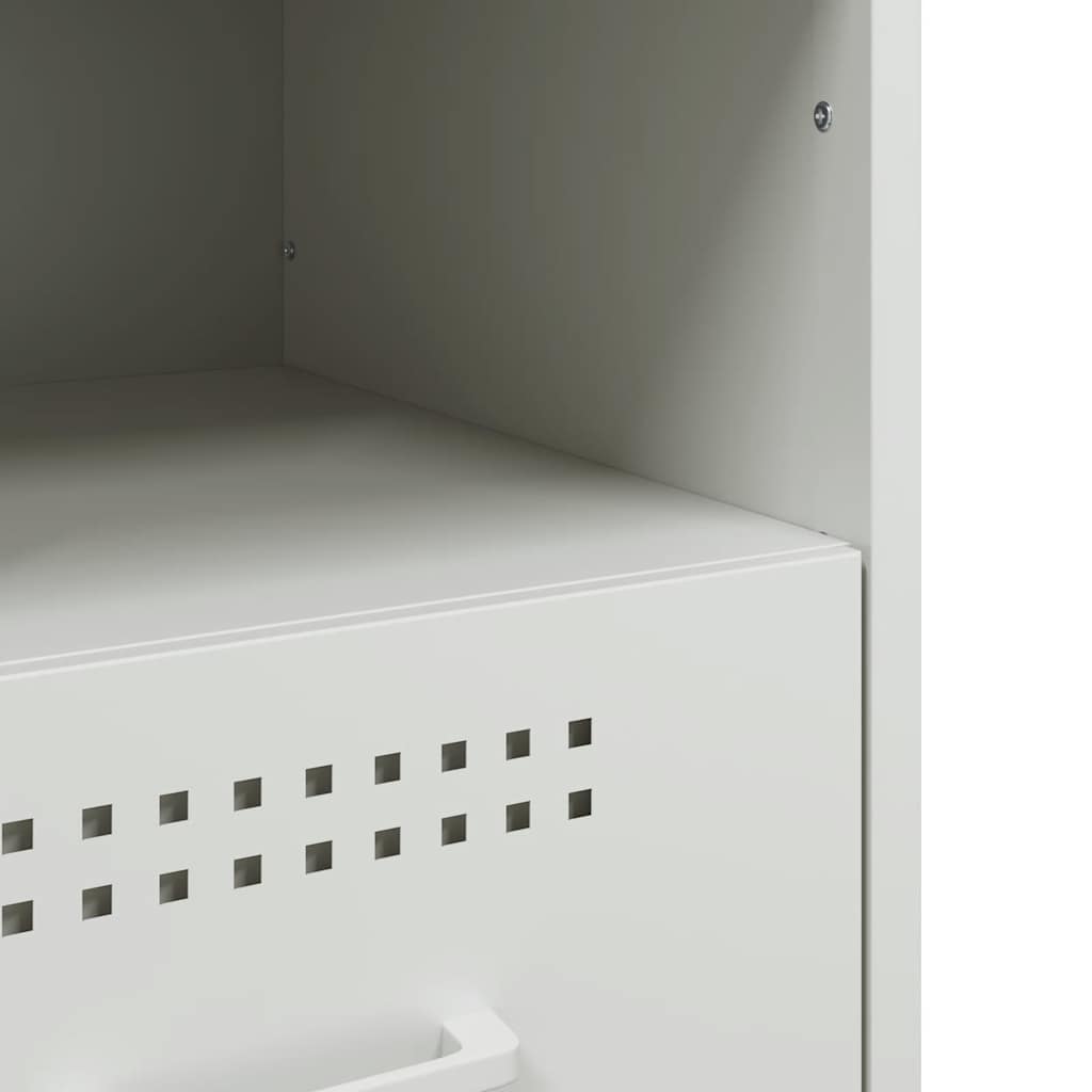 Bedside Cabinet White 36x39x50,5 cm Steel