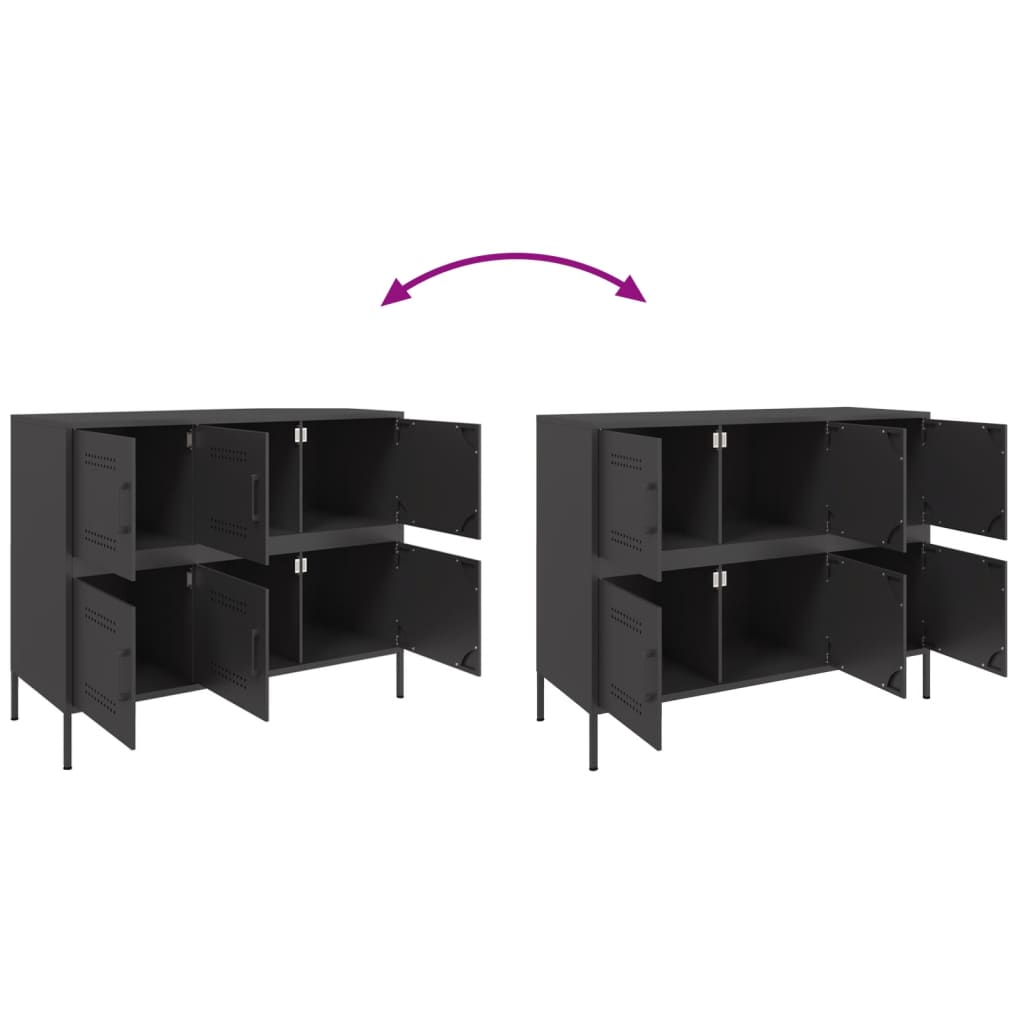 Sideboard Black 100,5x39x79 cm Steel