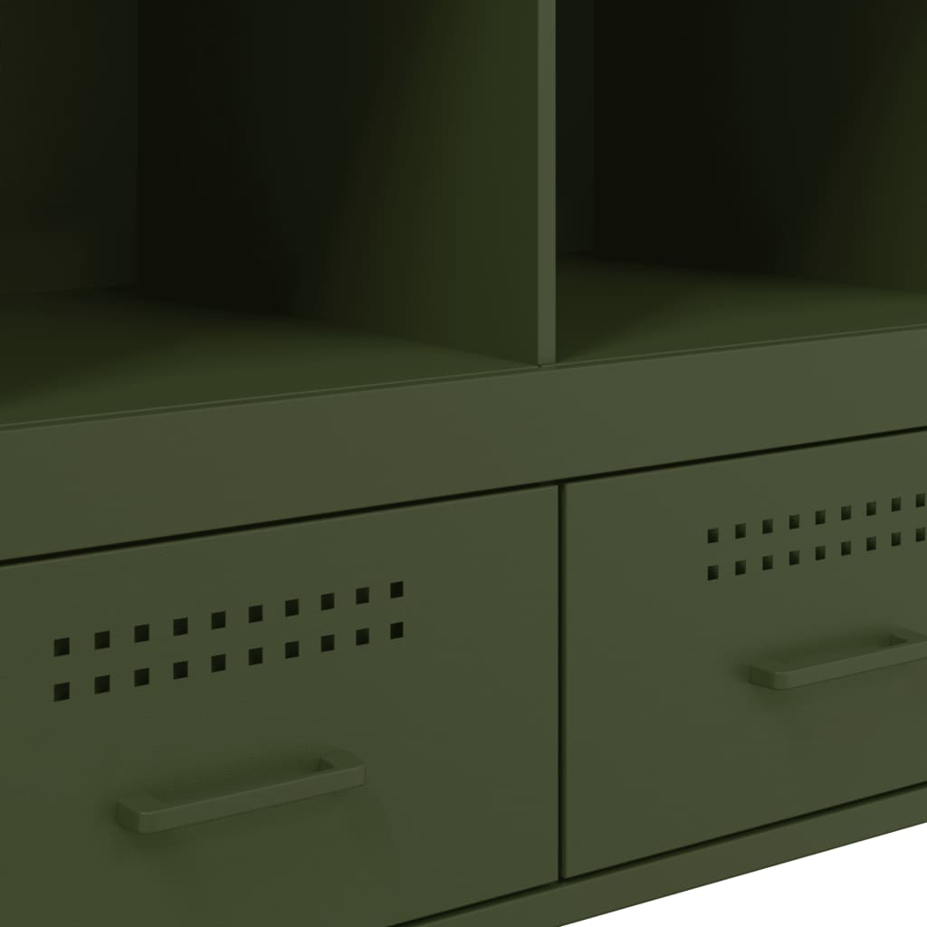 Highboard Olive Green 68x39x101,5 cm Steel