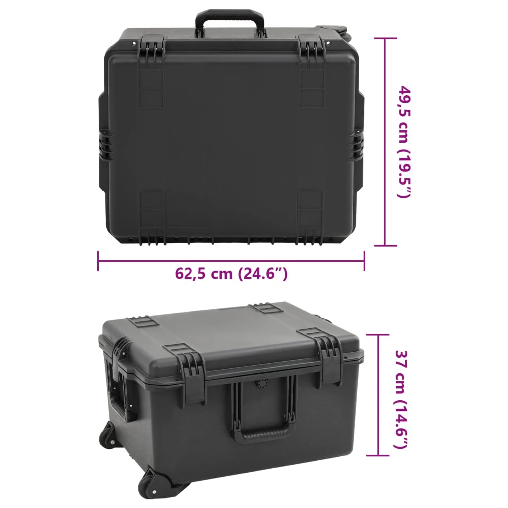 Portable Flight Case Black 62,5x49,5x37 cm PP