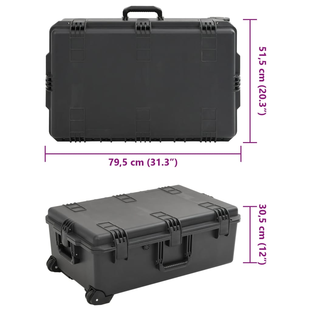 Portable Flight Case Black 79,5x51,5x30,5 cm PP