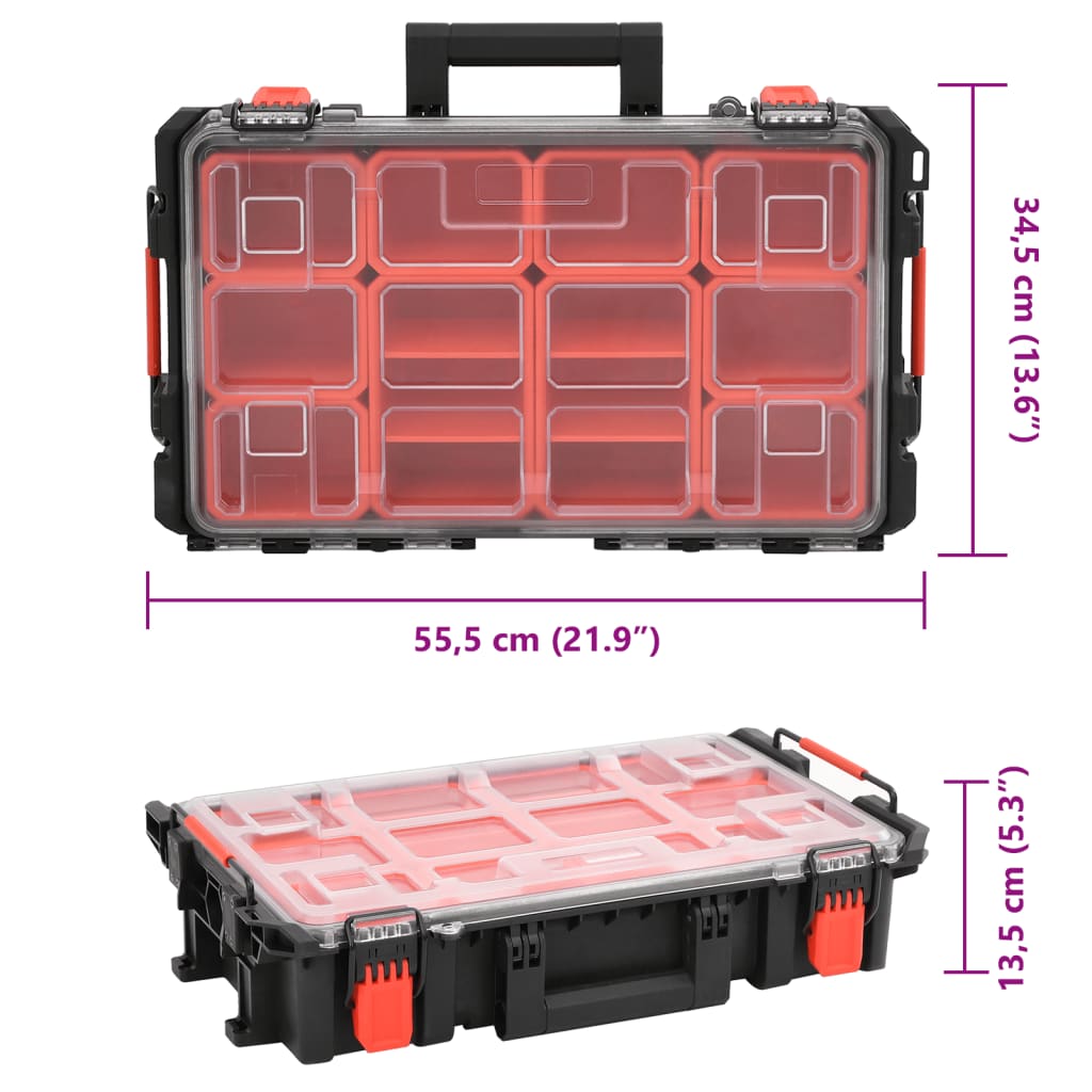 Portable Flight Case Black 55,5x34,5x13,5 cm PP