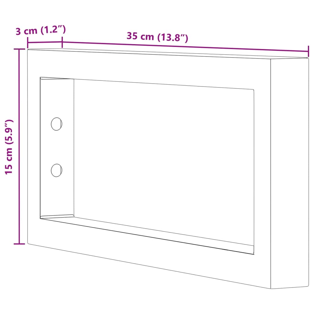 Shelf Brackets for Washbasin 2 pcs White Rectangular Steel