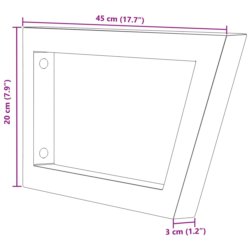 Shelf Brackets for Washbasin 2 pcs Black Trapezium Steel