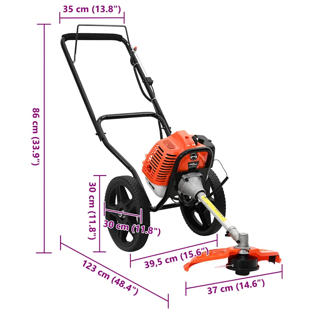 Brush Cutter with Wheels Orange 52 cc 1,45 kW