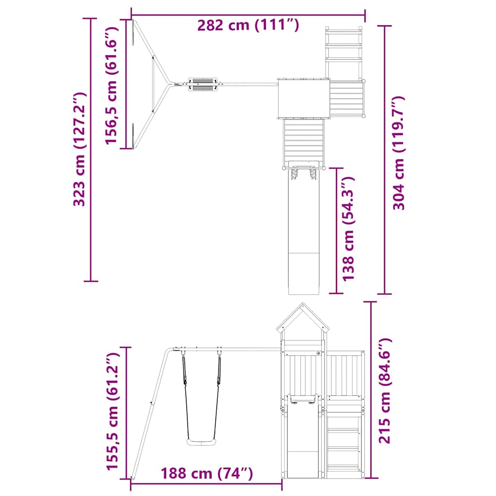 Outdoor Playset Impregnated Wood Pine