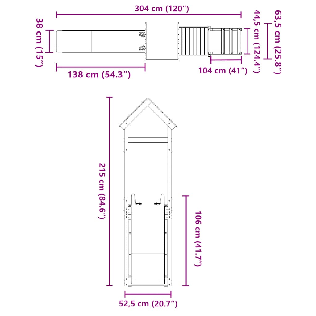 Outdoor Playset Impregnated Wood Pine