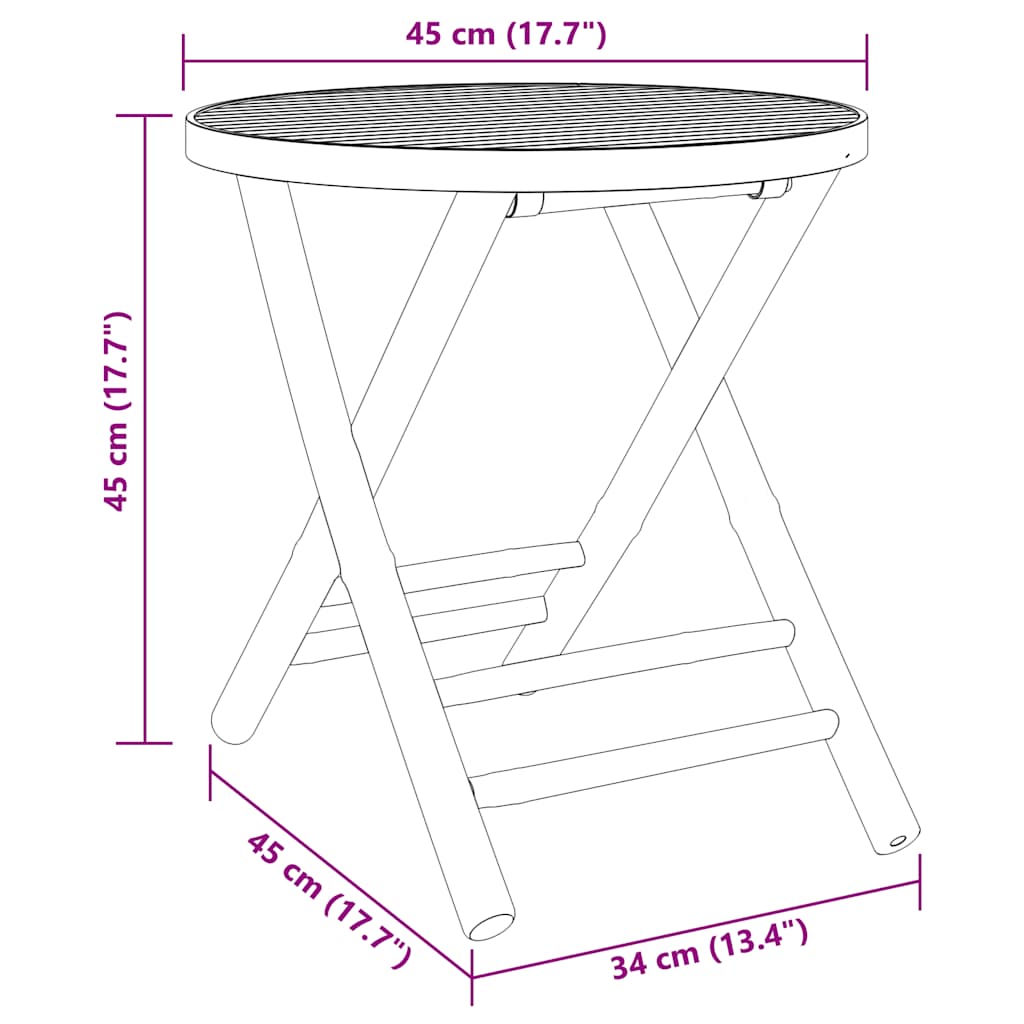 Bistro Set | Natural Bamboo | Bamboo | 3 piece set | Foldable