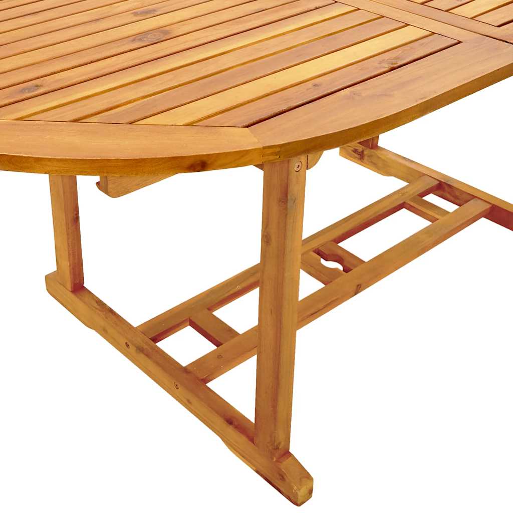 7 Piece Garden Dining Set Solid Wood Acacia and Textilene