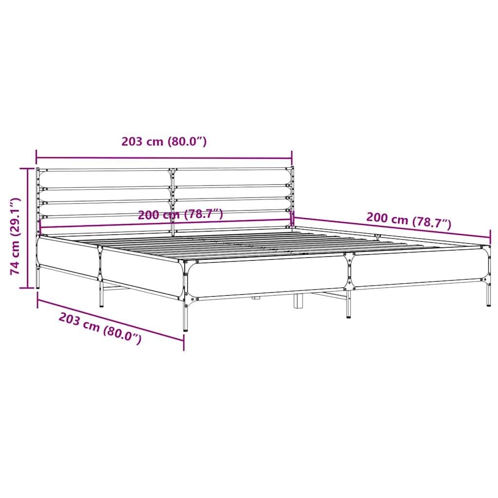 Bed Frame | Black | Engineered wood, metal, plywood | Double | Durable