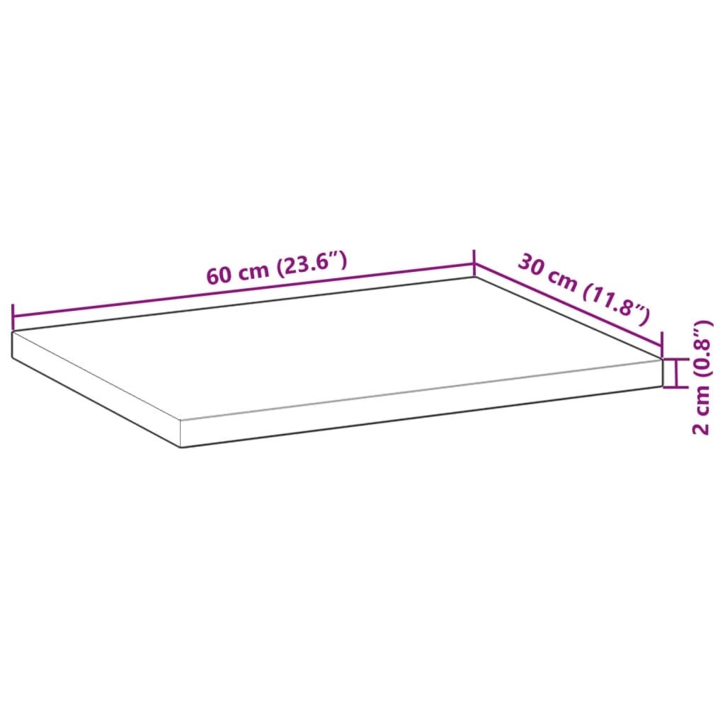 Floating Shelf 60x30x2 cm Untreated Solid Wood Acacia