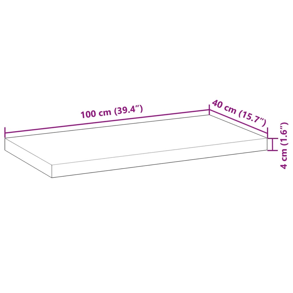 Floating Shelves 4 pcs 100x40x4 cm Untreated Solid Wood Acacia