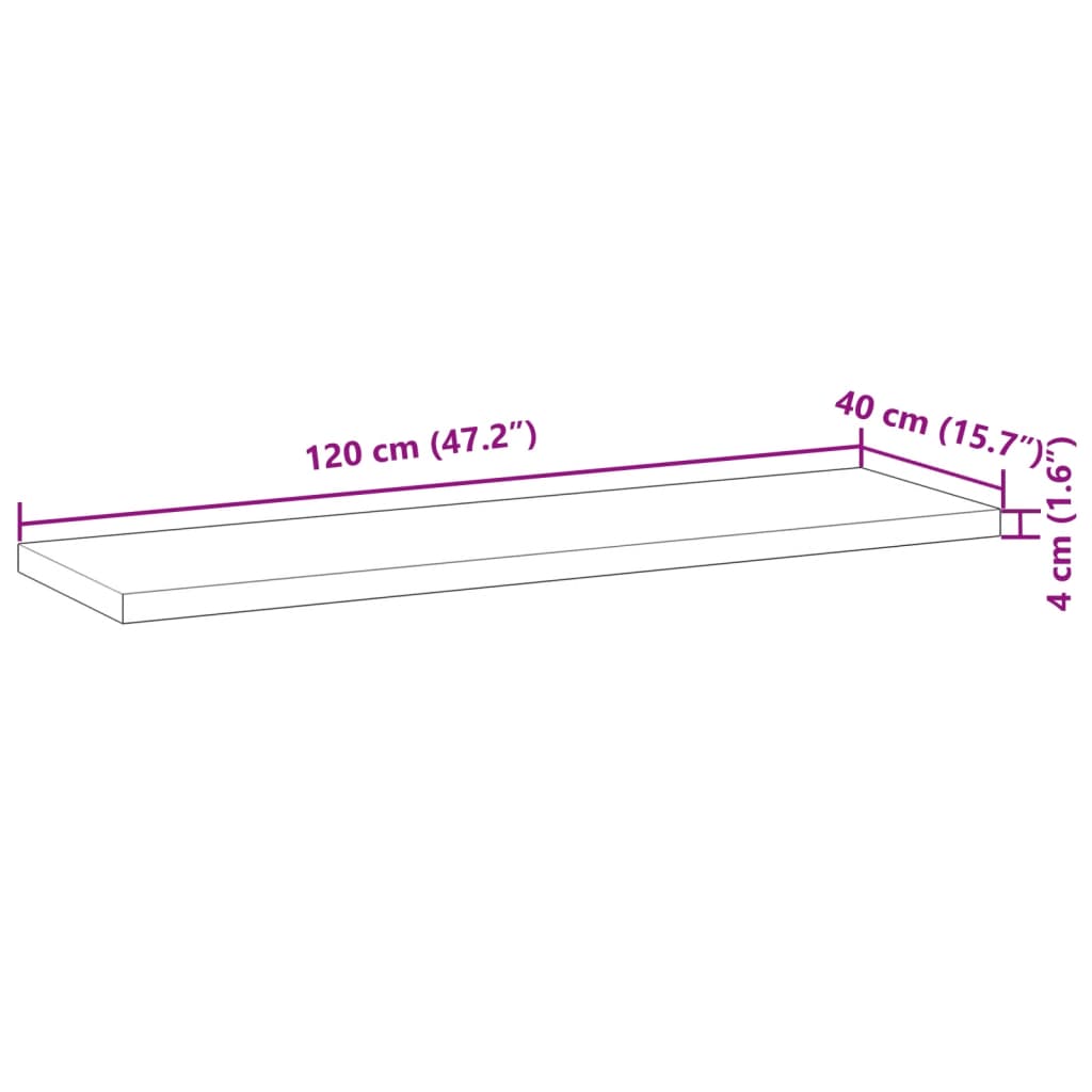 Floating Shelves 2 pcs 120x40x4 cm Oil Finished Solid Wood Acacia