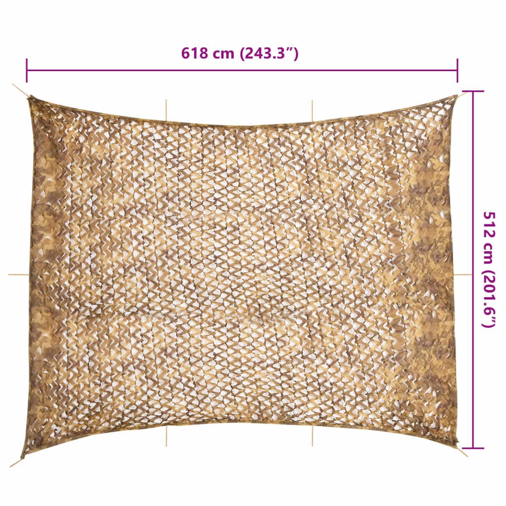 Camouflage Net with Storage Bag 618x512 cm Sand