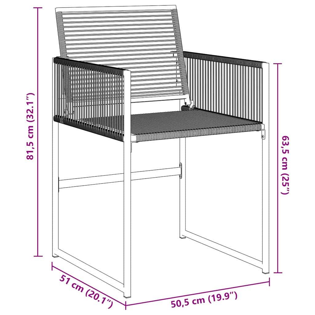 Garden Chairs 4 pcs Black Poly Rattan
