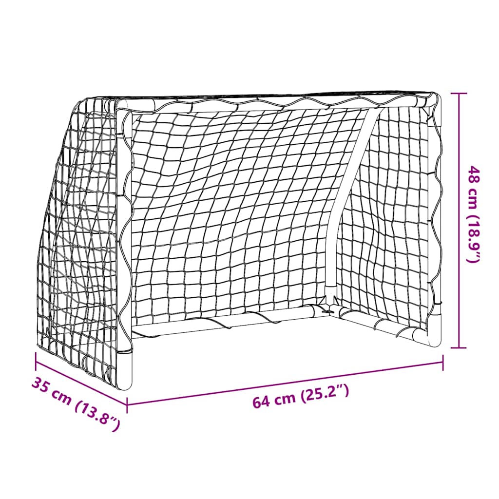 Kids'Football Goals 2 pcs with Ball White 64x35x48 cm Metal