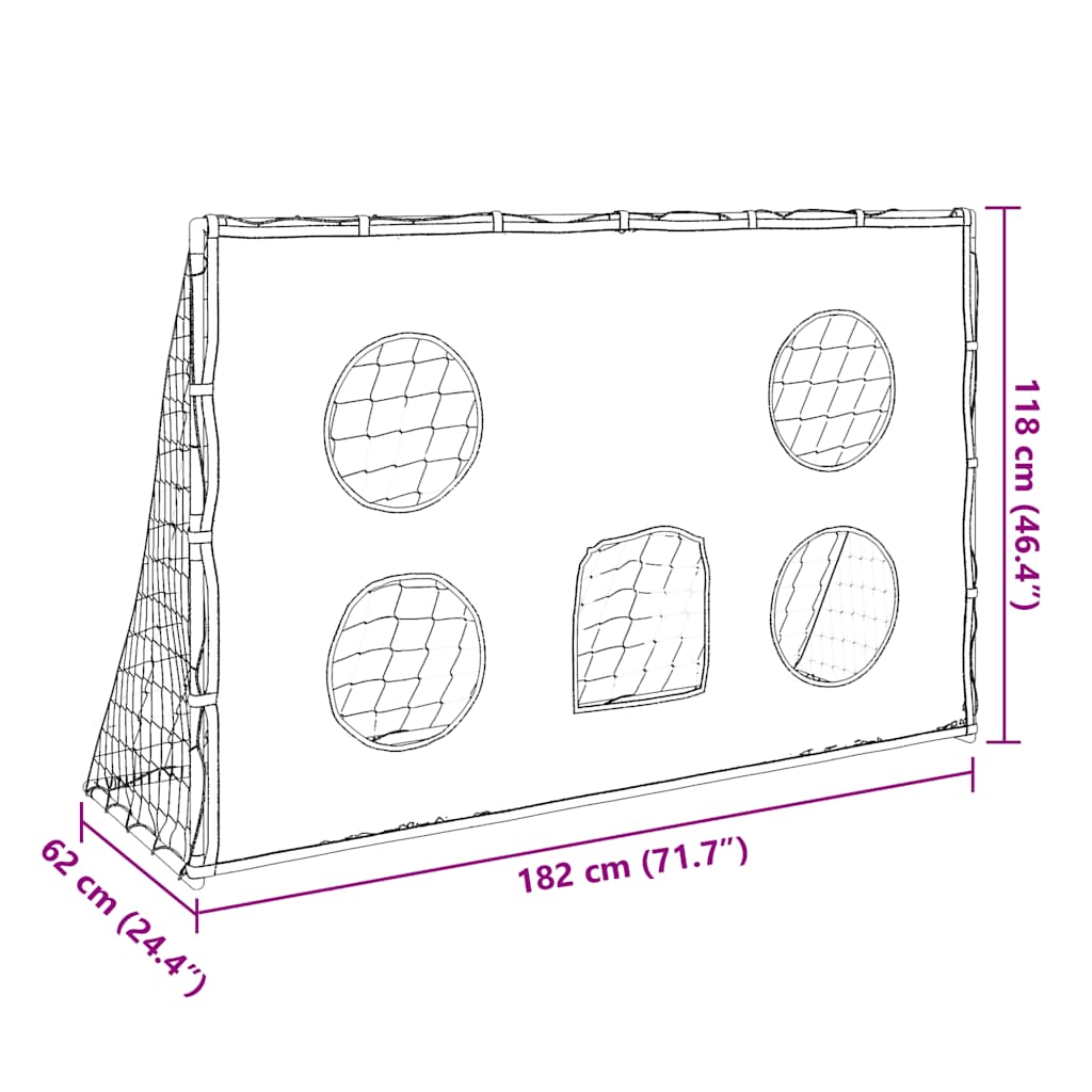 Kids'Football Goal with Targeting Mat and Ball 182x62x118 cm