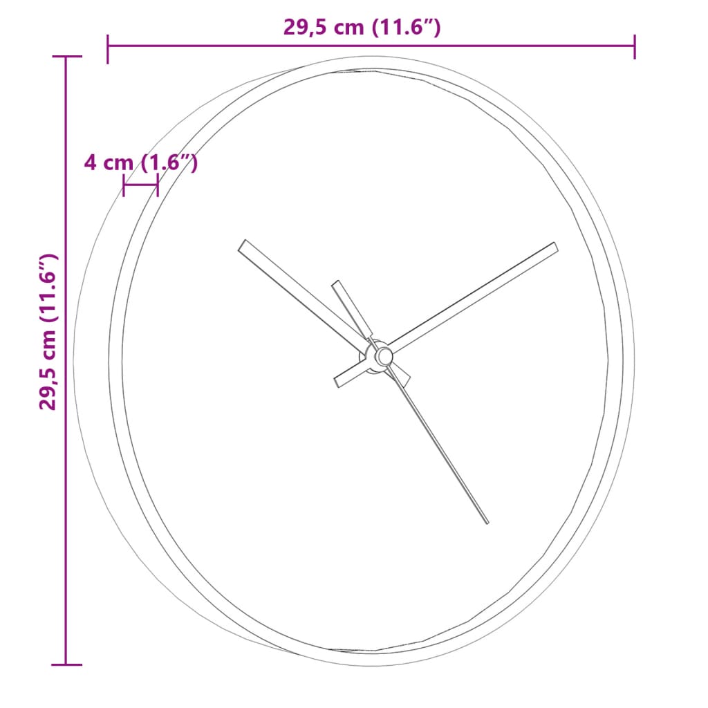 Wall Clock Gold and White Ø29,5 cm Polystyrene and Glass