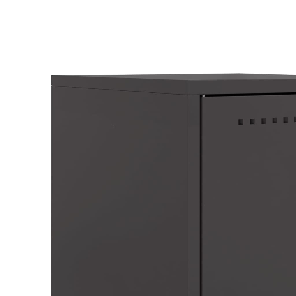 Bedside Cabinet Black 36x39x60,5 cm Steel