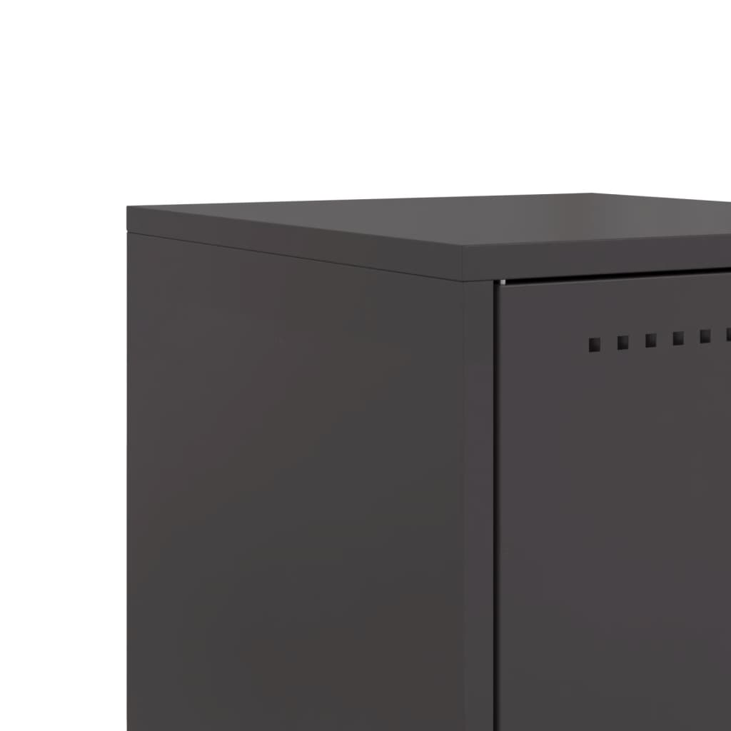 Bedside Cabinets 2 pcs Black 36x39x60,5 cm Steel