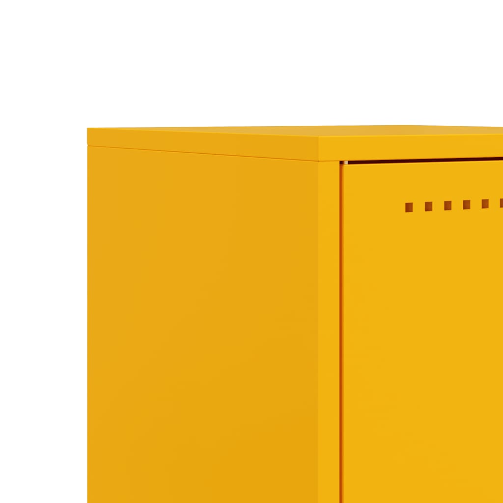 Bedside Cabinet Mustard Yellow 36x39x60,5 cm Steel