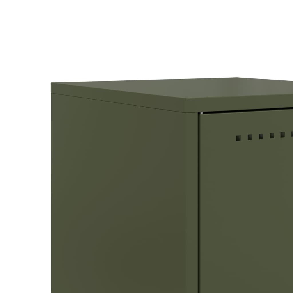 Bedside Cabinets 2 pcs Olive Green 36x39x60,5 cm Steel