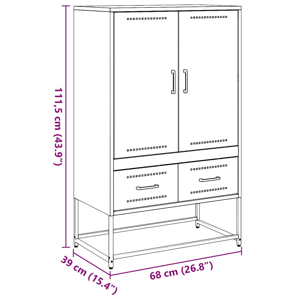 Highboard Anthracite 68x39x111,5 cm Steel