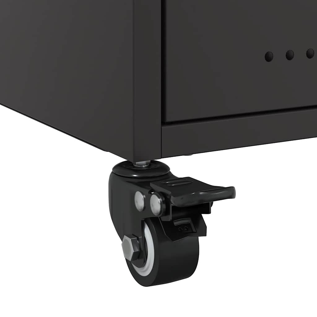Bedside Cabinets 2 pcs Black 36x39x43,5 cm Steel