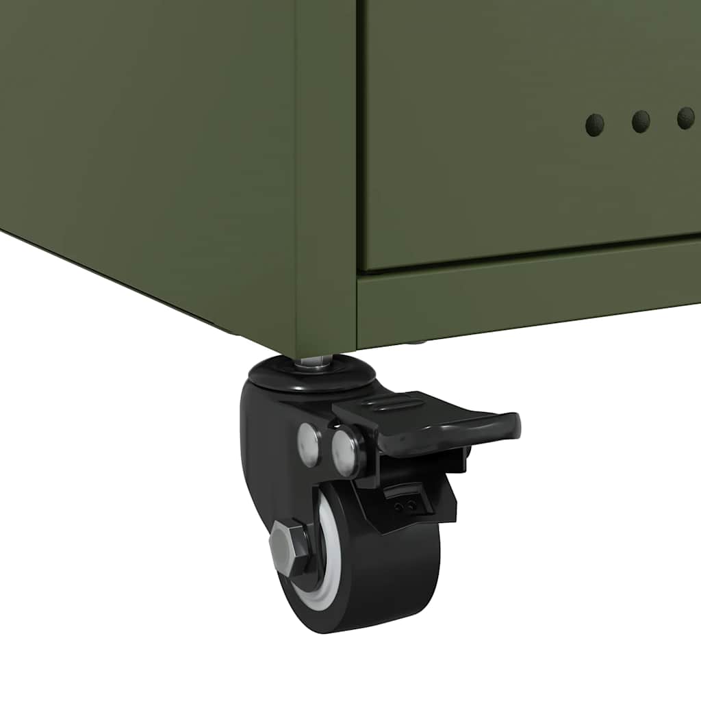 Bedside Cabinets 2 pcs Olive Green 36x39x43,5 cm Steel