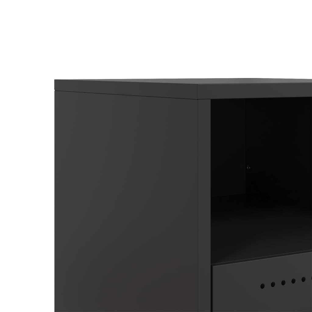 Bedside Cabinet Black 36x39x43,5 cm Steel