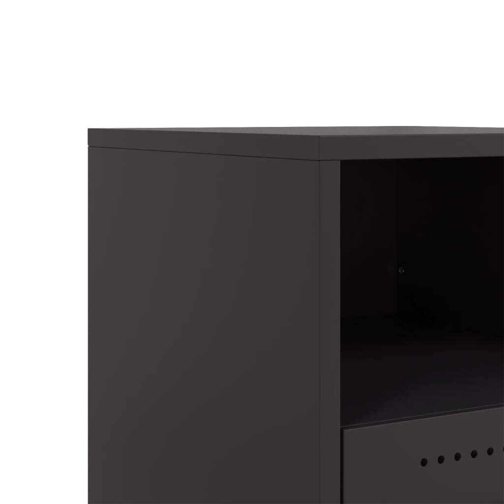 Bedside Cabinets 2 pcs Black 36x39x43,5 cm Steel