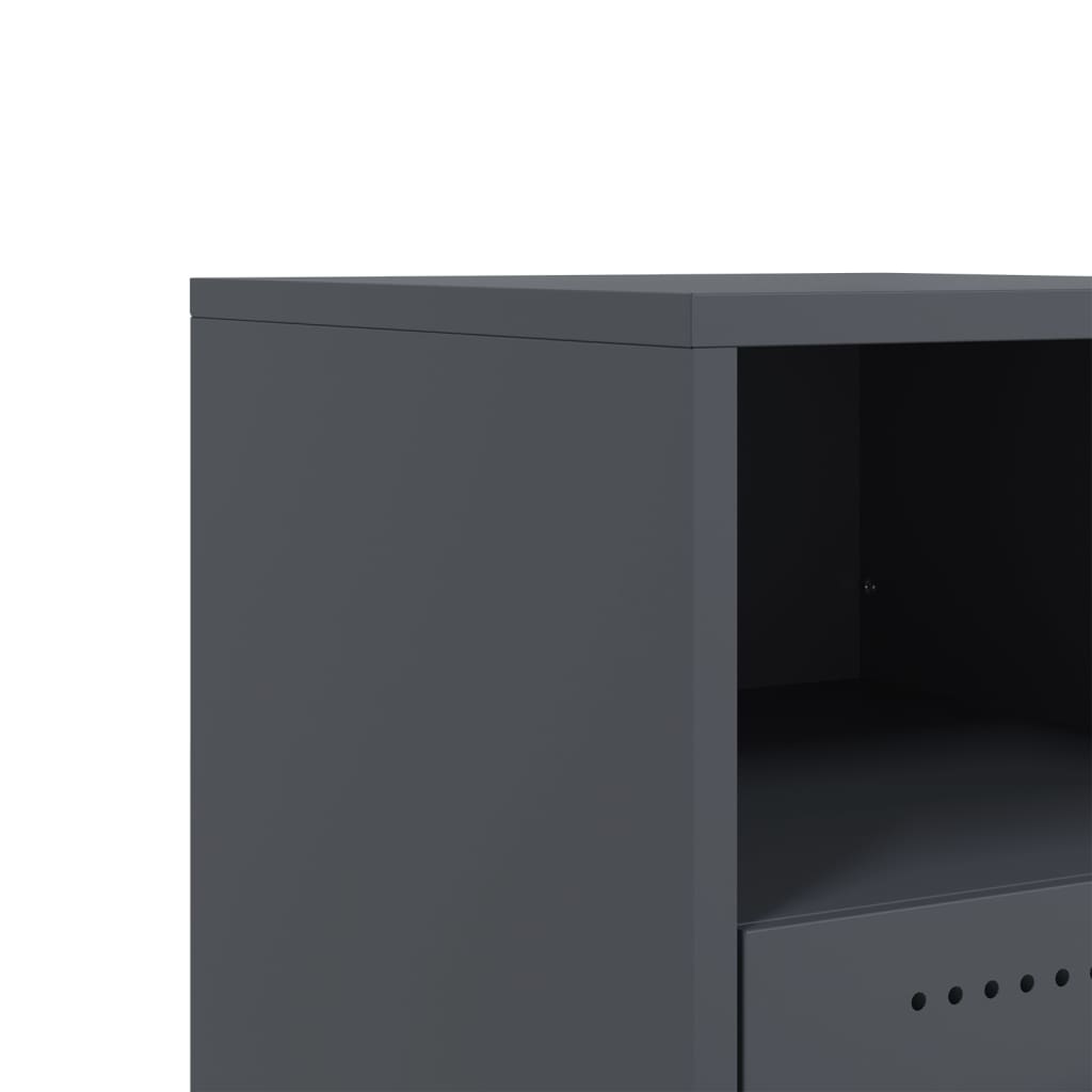 Bedside Cabinets 2 pcs Anthracite 36x39x43,5 cm Steel