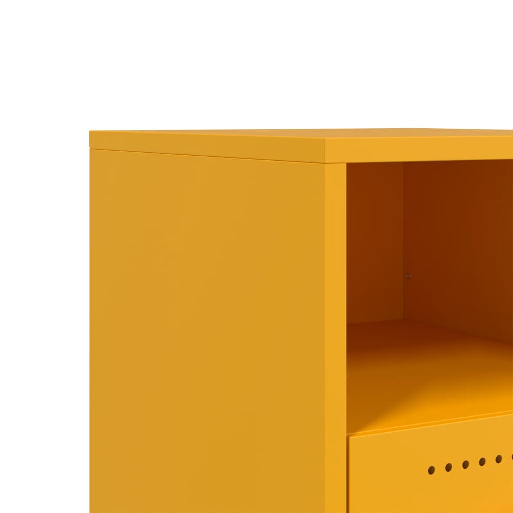 Bedside Cabinets 2 pcs Mustard Yellow 36x39x43,5 cm Steel