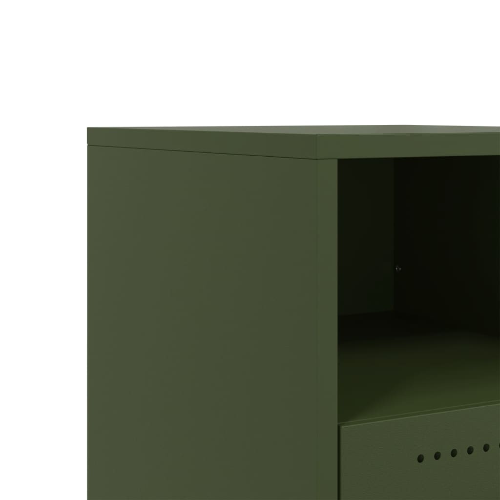 Bedside Cabinets 2 pcs Olive Green 36x39x43,5 cm Steel