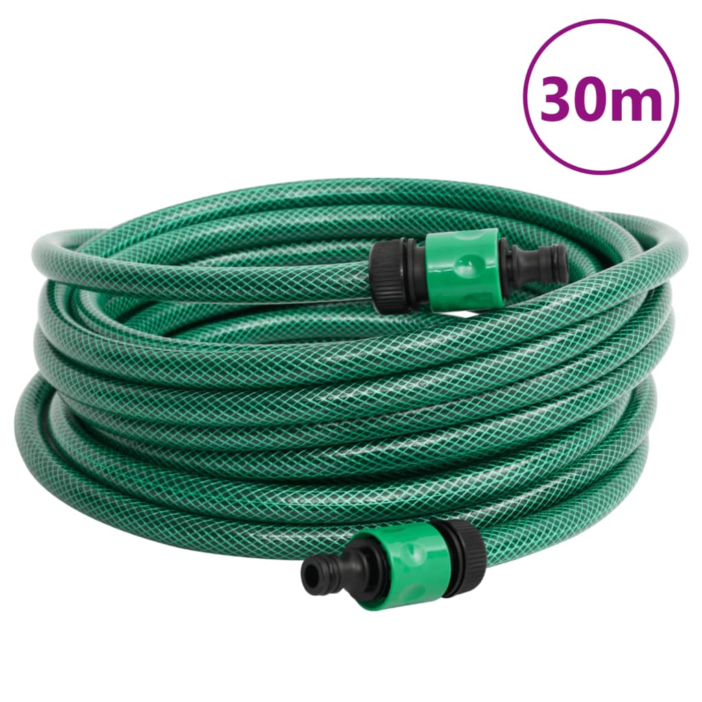 Free Standing Green Hose Reel with 30 m Hose PVC