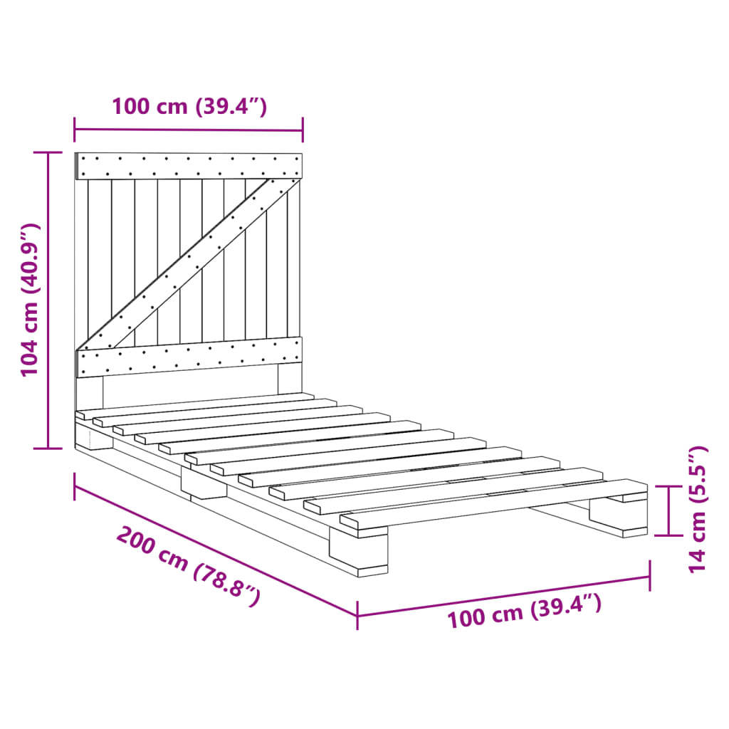 Bed Frame | Natural Wood | Solid Pine Wood | Single | Durable | Bed Frame