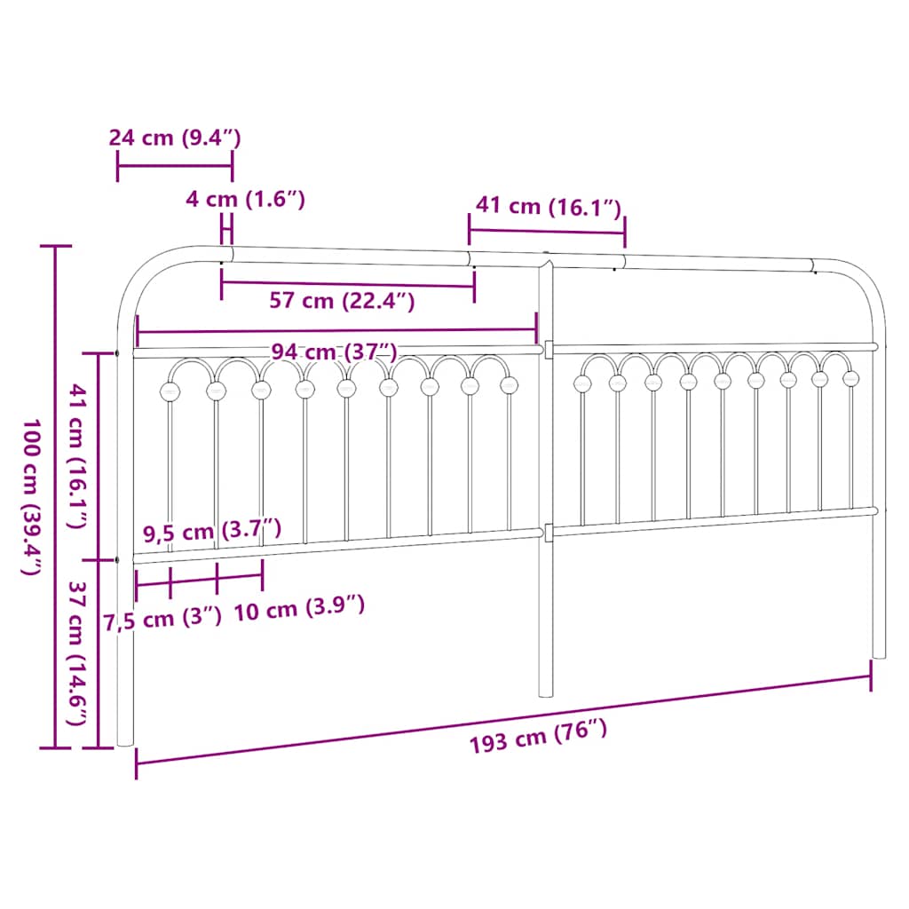 Metal Replace Headboard White 193 cm