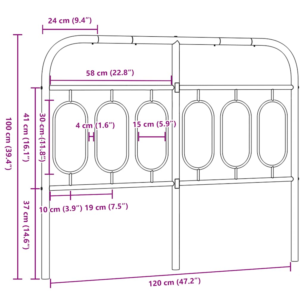 Metal Replace Headboard White 120 cm