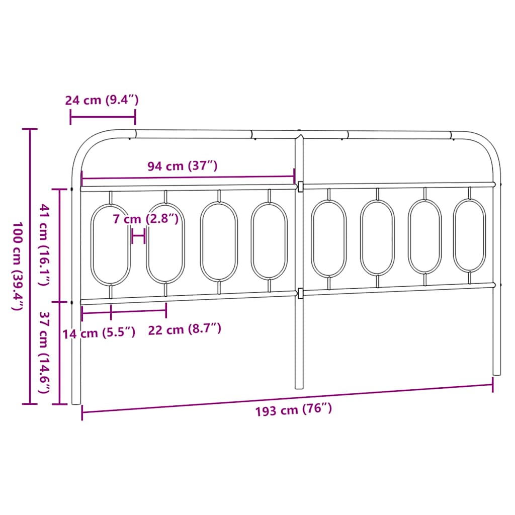 Metal Replace Headboard White 193 cm