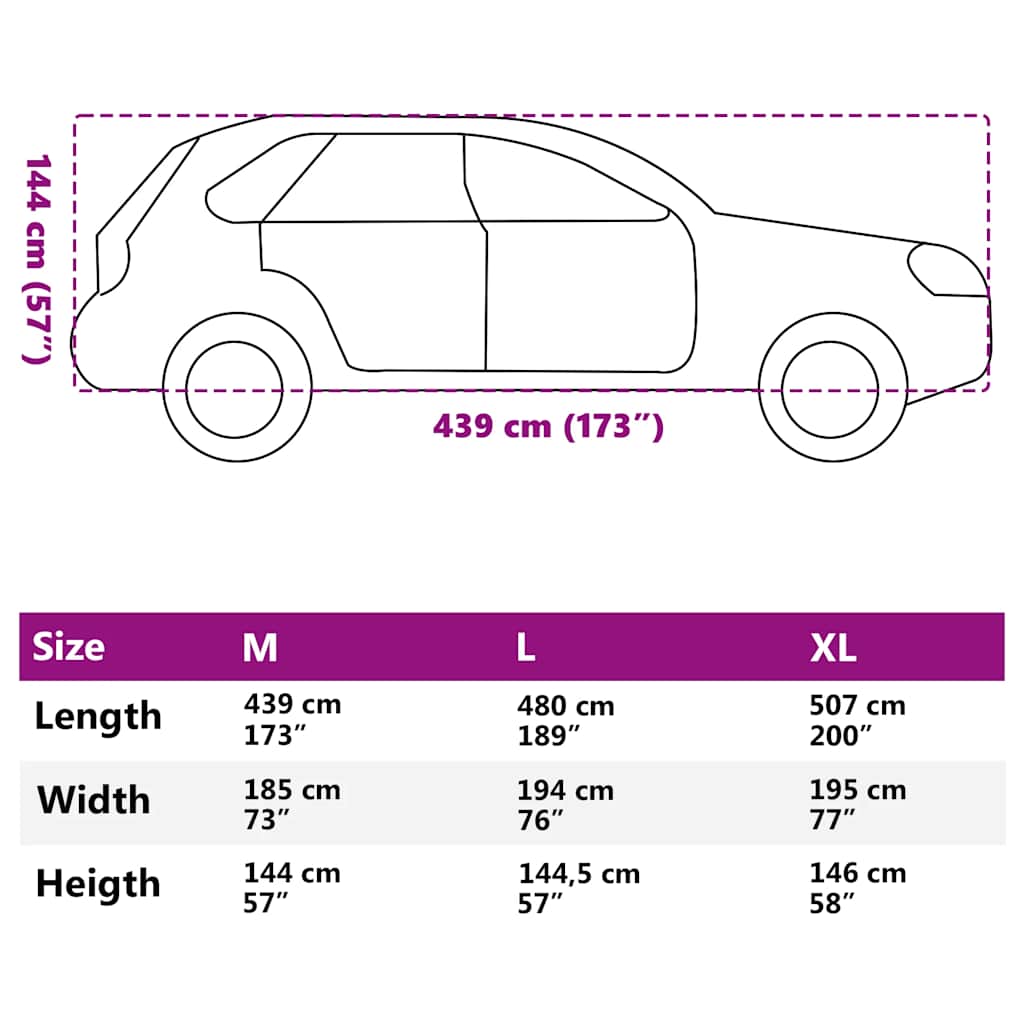 Car Cover for SUV with Buckle Straps Full Silver M