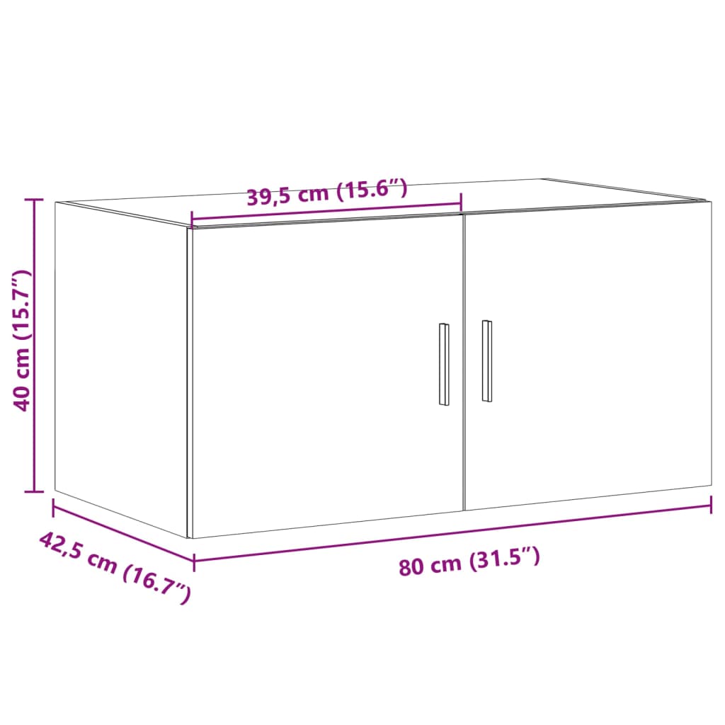 Wall Cabinet Concrete Grey 80x42,5x40 cm Engineered Wood