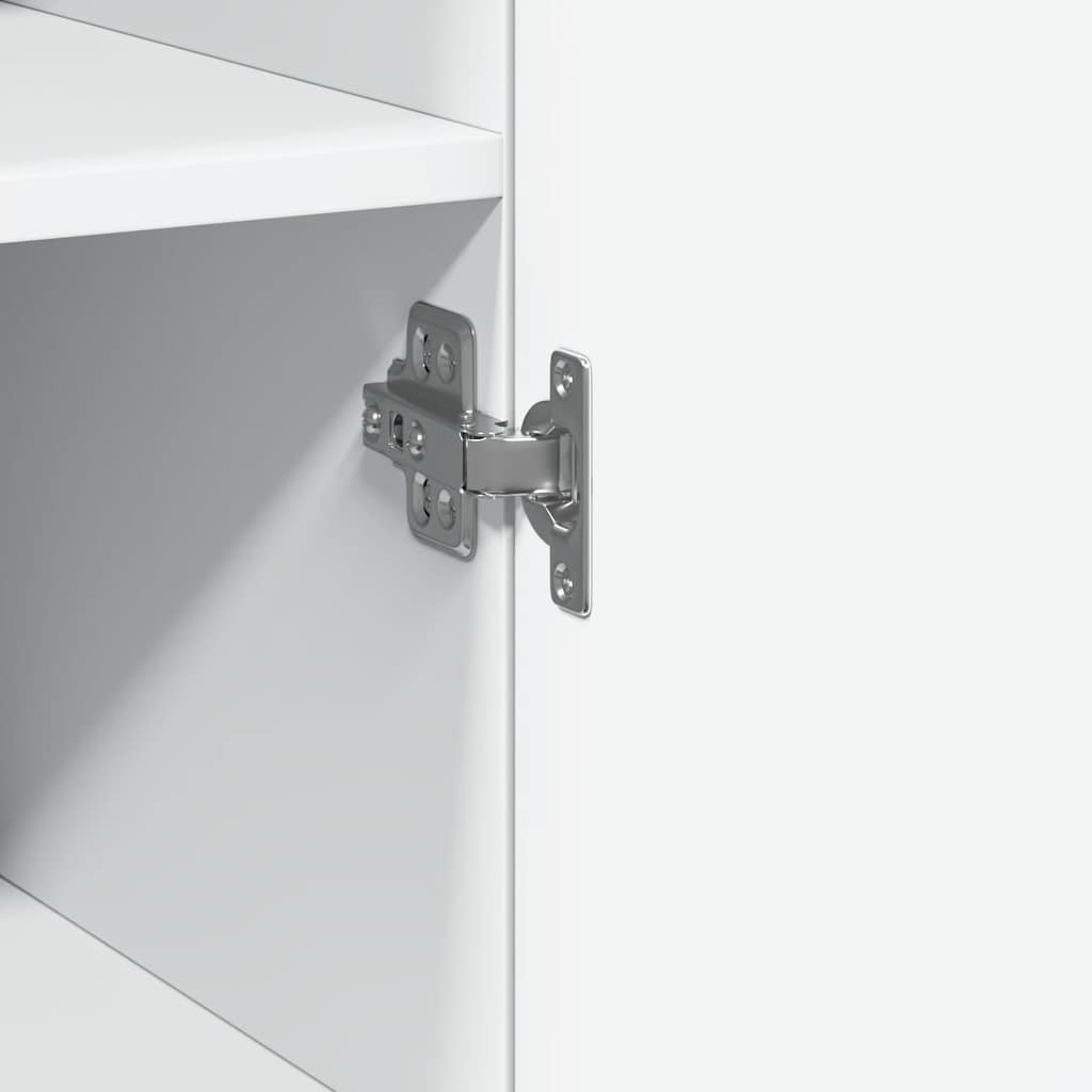 Slim Storage Cabinet White 30x42,5x225 cm Engineered Wood