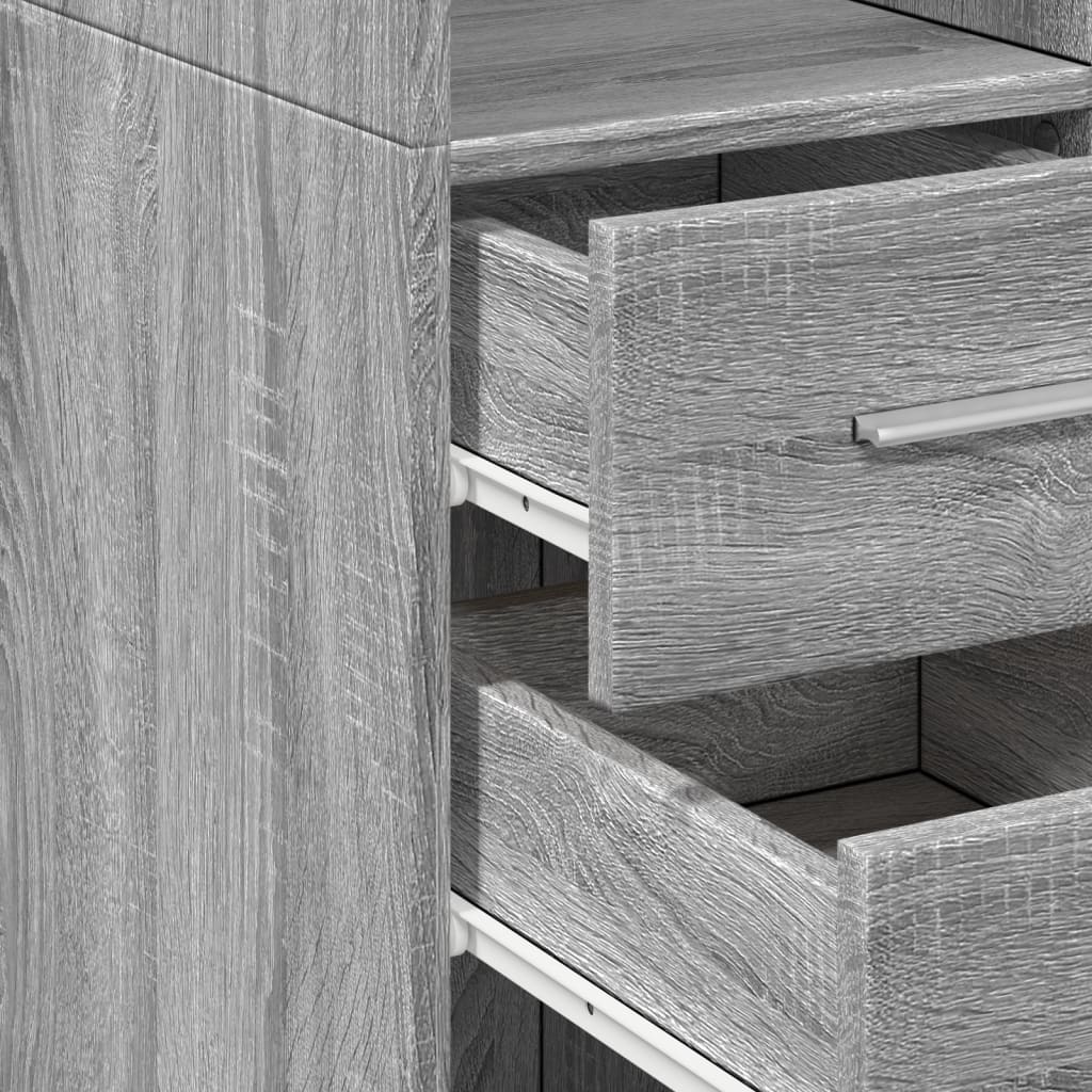 Slim Storage Cabinet Grey Sonoma 30x42,5x225 cm Engineered Wood