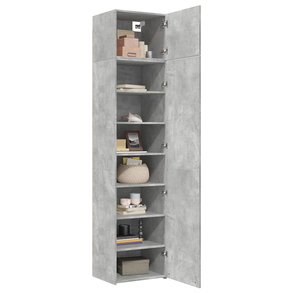 Slim Storage Cabinet Concrete Grey 50x42,5x225 cm Engineered Wood